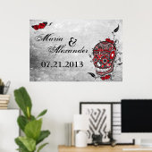 Sugar Skull Wedding Date Poster (Heimbüro)