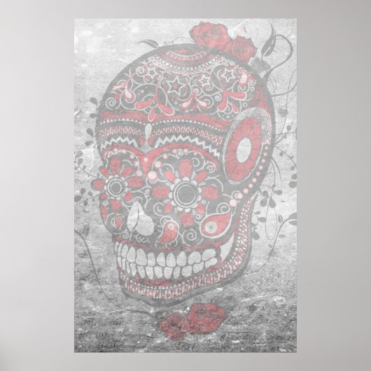 Sugar Skull Wedding Guest Signature Poster (Vorne)