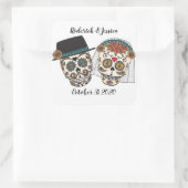 Sugar Skull Wedding Quadratischer Aufkleber (Tasche)