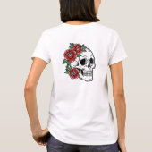 Sugar Skull with Red Roses Poster T-Shirt (Rückseite)