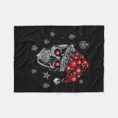 Sugar Skull With Santa Hat Tee Christmas Pajama Xm Fleecedecke (Vorderseite (Horizontal))