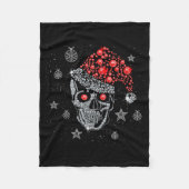 Sugar Skull With Santa Hat Tee Christmas Pajama Xm Fleecedecke (Vorderseite)