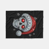 Sugar Skull With Santa Hat Tee Christmas Pajama Xm Fleecedecke (Vorderseite (Horizontal))