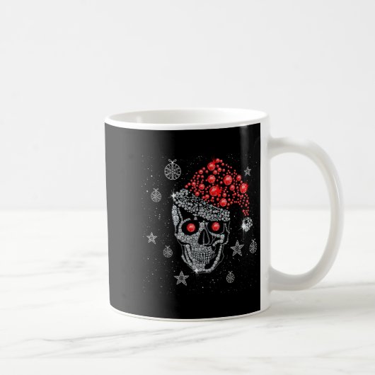 Sugar Skull With Santa Hat Tee Christmas Pajama Xm Kaffeetasse (Rechts)