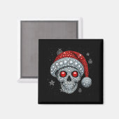 Sugar Skull With Santa Hat Tee Christmas Pajama Xm Magnet (Vorderseite/Rückseite)