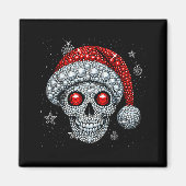 Sugar Skull With Santa Hat Tee Christmas Pajama Xm Magnet (Vorne)