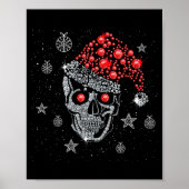 Sugar Skull With Santa Hat Tee Christmas Pajama Xm Poster (Vorne)