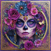 Sugar Skull Woman Day Of The Dead Ceramic Tile Fliese