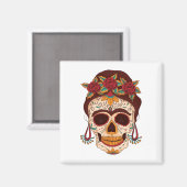 Sugar Skull Woman Magnet (Vorderseite/Rückseite)