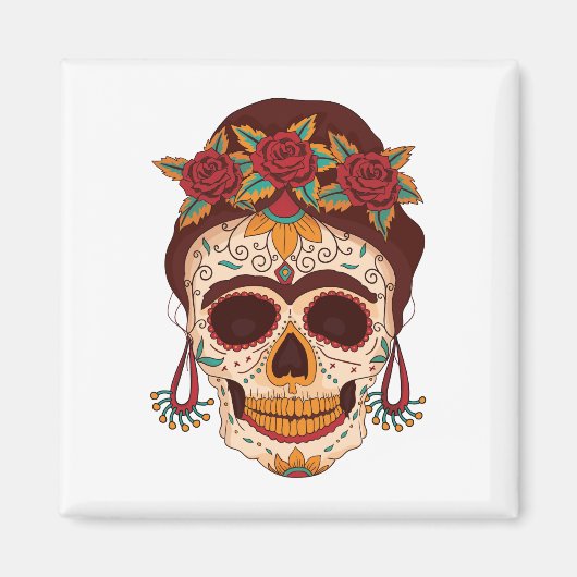 Sugar Skull Woman Magnet (Vorne)