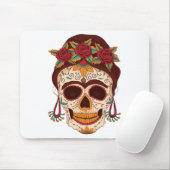 Sugar Skull Woman Mousepad (Mit Mouse)