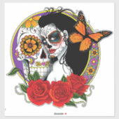 Sugar Skulls Art Nouveau Aufkleber (Blatt)