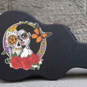 Sugar Skulls Art Nouveau Aufkleber