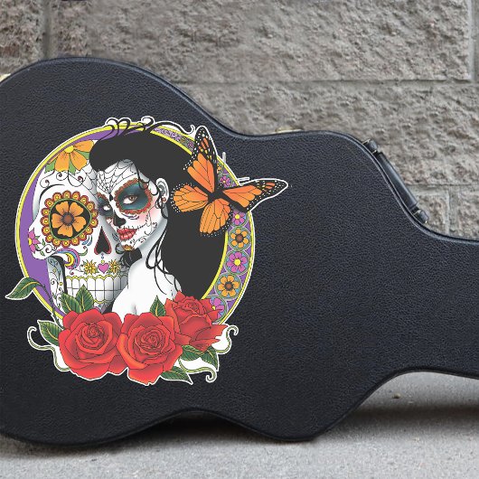 Sugar Skulls Art Nouveau Aufkleber