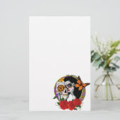 Sugar Skulls Art Nouveau Briefpapier (Stehend Vorderseite)