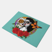 Sugar Skulls Art Nouveau Fußmatte (Schrägansicht)