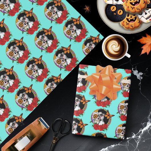 Sugar Skulls Art Nouveau Geschenkpapier