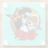 Sugar Skulls Art Nouveau Glasuntersetzer (Rückseite)