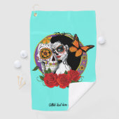Sugar Skulls Art Nouveau Golfhandtuch (Insitu)