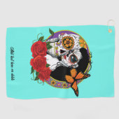 Sugar Skulls Art Nouveau Golfhandtuch (Horizontal)