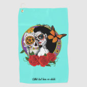 Sugar Skulls Art Nouveau Golfhandtuch (Vorderseite)