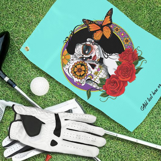 Sugar Skulls Art Nouveau Golfhandtuch