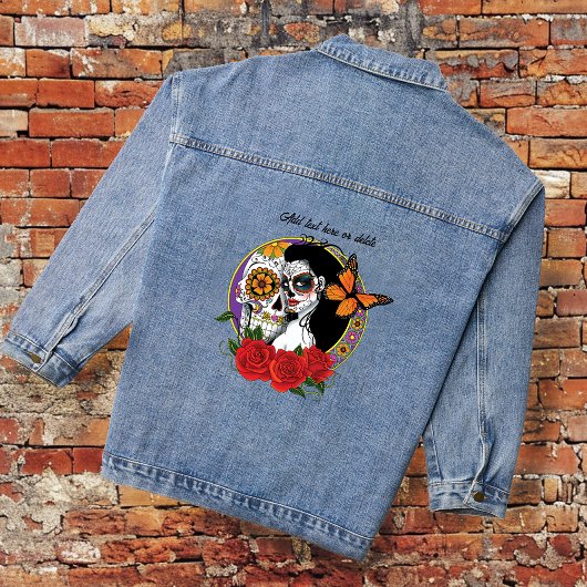 Sugar Skulls Art Nouveau Jeansjacke