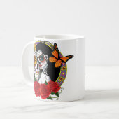 Sugar Skulls Art Nouveau Kaffeetasse (Vorderseite Links)