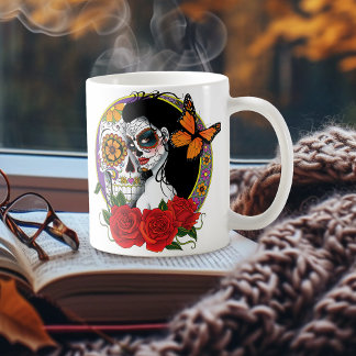 Sugar Skulls Art Nouveau Kaffeetasse
