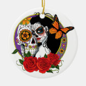 Sugar Skulls Art Nouveau Keramikornament (Vorne)
