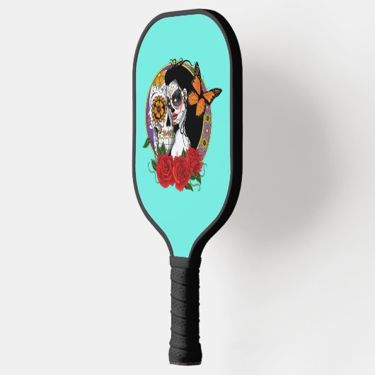 Sugar Skulls Art Nouveau Pickleball Schläger (Links)
