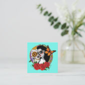 Sugar Skulls Art Nouveau Quadratische Visitenkarte (Stehend Vorderseite)