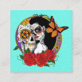 Sugar Skulls Art Nouveau Quadratische Visitenkarte (Vorderseite)