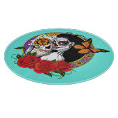 Sugar Skulls Art Nouveau Schneidebrett (Ecke)