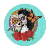 Sugar Skulls Art Nouveau Schneidebrett (Vorderseite)