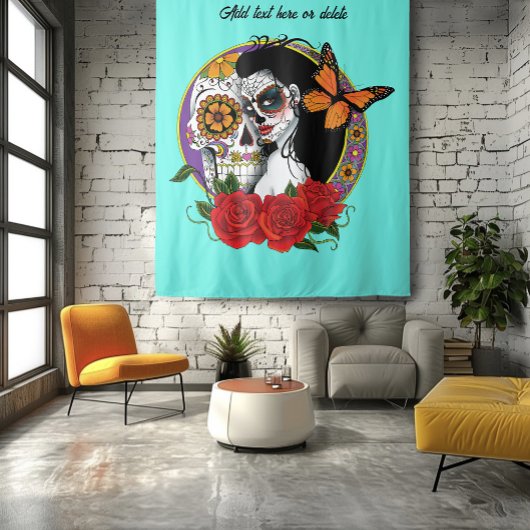 Sugar Skulls Art Nouveau Wandteppich