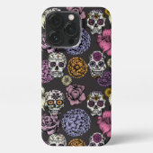 Sugar Skulls Black iPhone 13 Pro Fall iPhone Hülle (Rückseite)