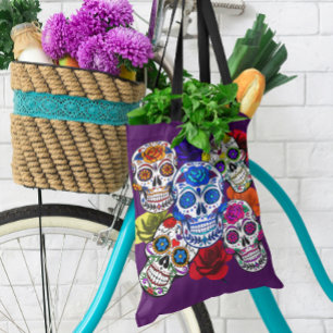 Sugar Skulls Bunte Rose Cinco Alle Soule Tasche