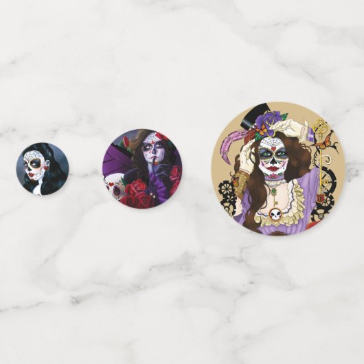 Sugar Skulls Day Dead Konfetti (Vorderseiten)