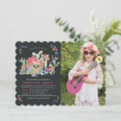 Sugar Skulls Day of the Dead Birthday Party Einladung (Stehend Vorderseite)