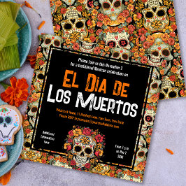 Sugar Skulls Day of the Dead Mexican Party Einladung