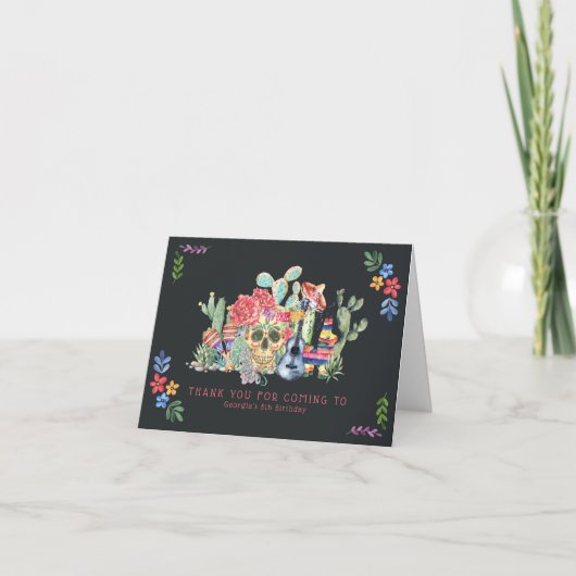 Sugar Skulls Day of the Dead Photo Thank You Card Dankeskarte (Vorderseite)