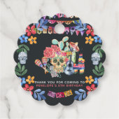 Sugar Skulls Day of the Dead Theme Vielen Dank Geschenkanhänger (Vorderseite)