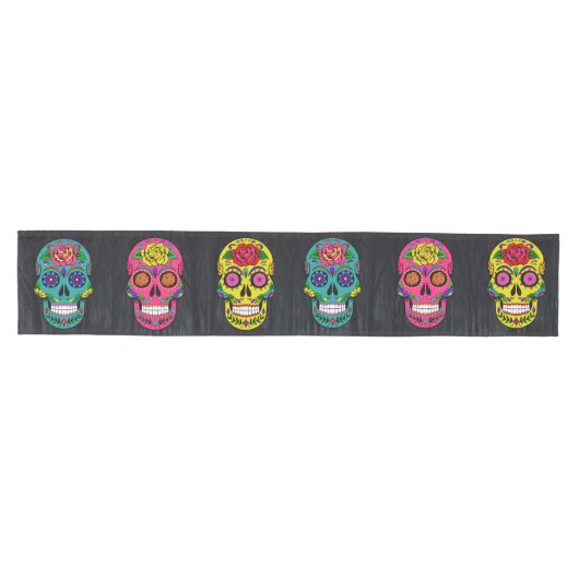 Sugar Skulls Día de los Muertos 16X90" Mittelgroßer Tischläufer (Horizontal)