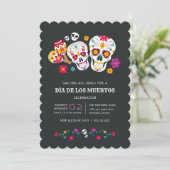 Sugar Skulls Día de los Muertos Celebration Einladung (Stehend Vorderseite)