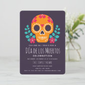 Sugar Skulls Día de los Muertos Celebration Einladung (Stehend Vorderseite)