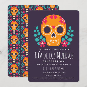 Sugar Skulls Día de los Muertos Celebration Einladung