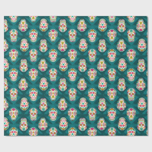 Sugar Skulls Dia De Los Muertos Geschenkpapier (Flach)