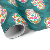 Sugar Skulls Dia De Los Muertos Geschenkpapier (Rolleneckpunkt)