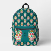 Sugar Skulls Dia De Los Muertos Mit Monogramm Bedruckter Rucksack (Vorderseite)
